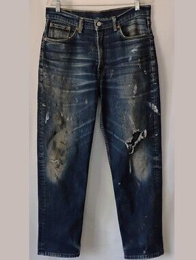 Levi's 550 Men's Size 34 32 Jeans Worn Thrashed Destroyed Painters Stains Grunge